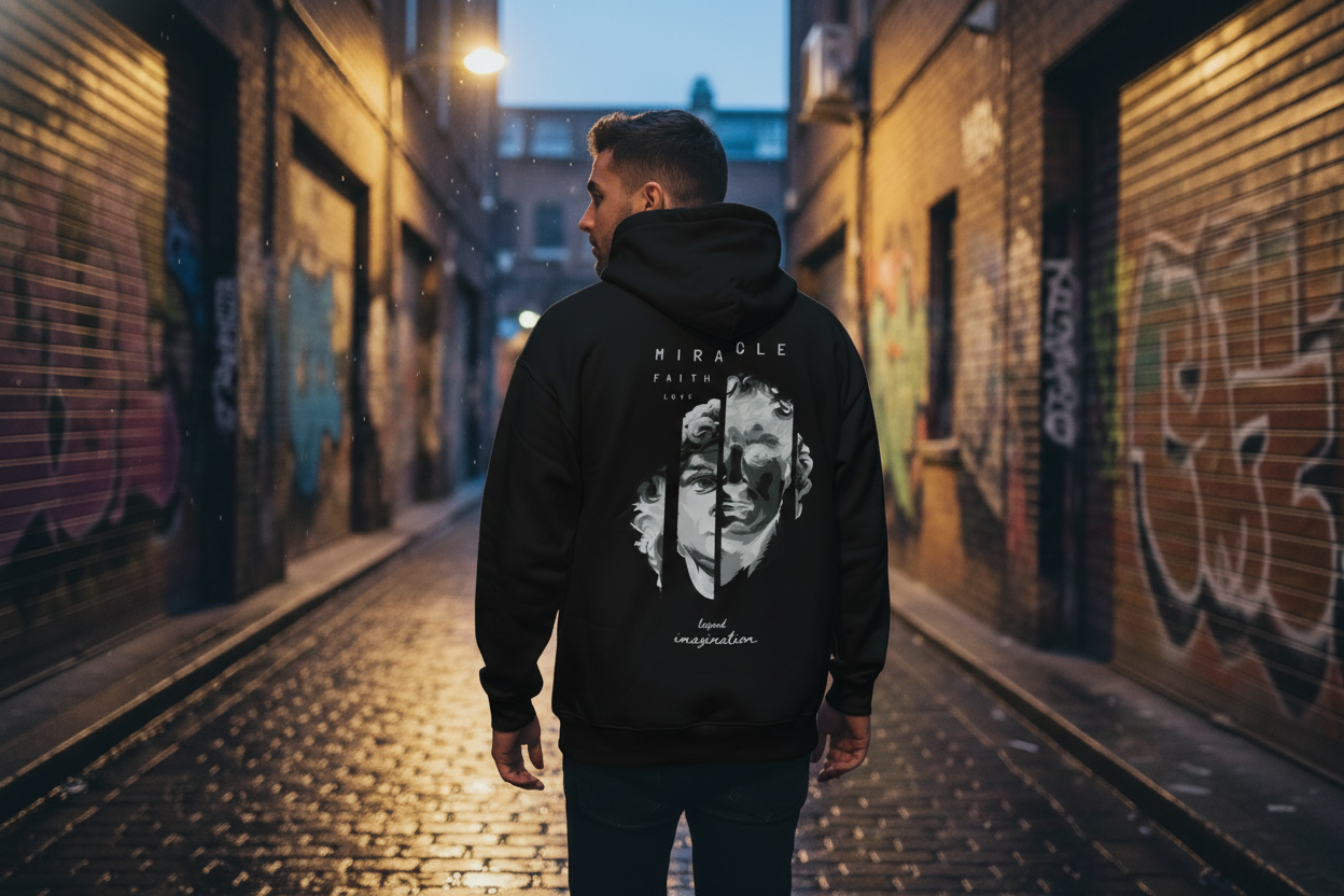 Creative Back Artwork Oversized Hoodie