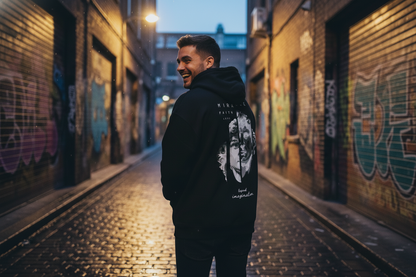 Black Hoodie with Creative Back Artwork
