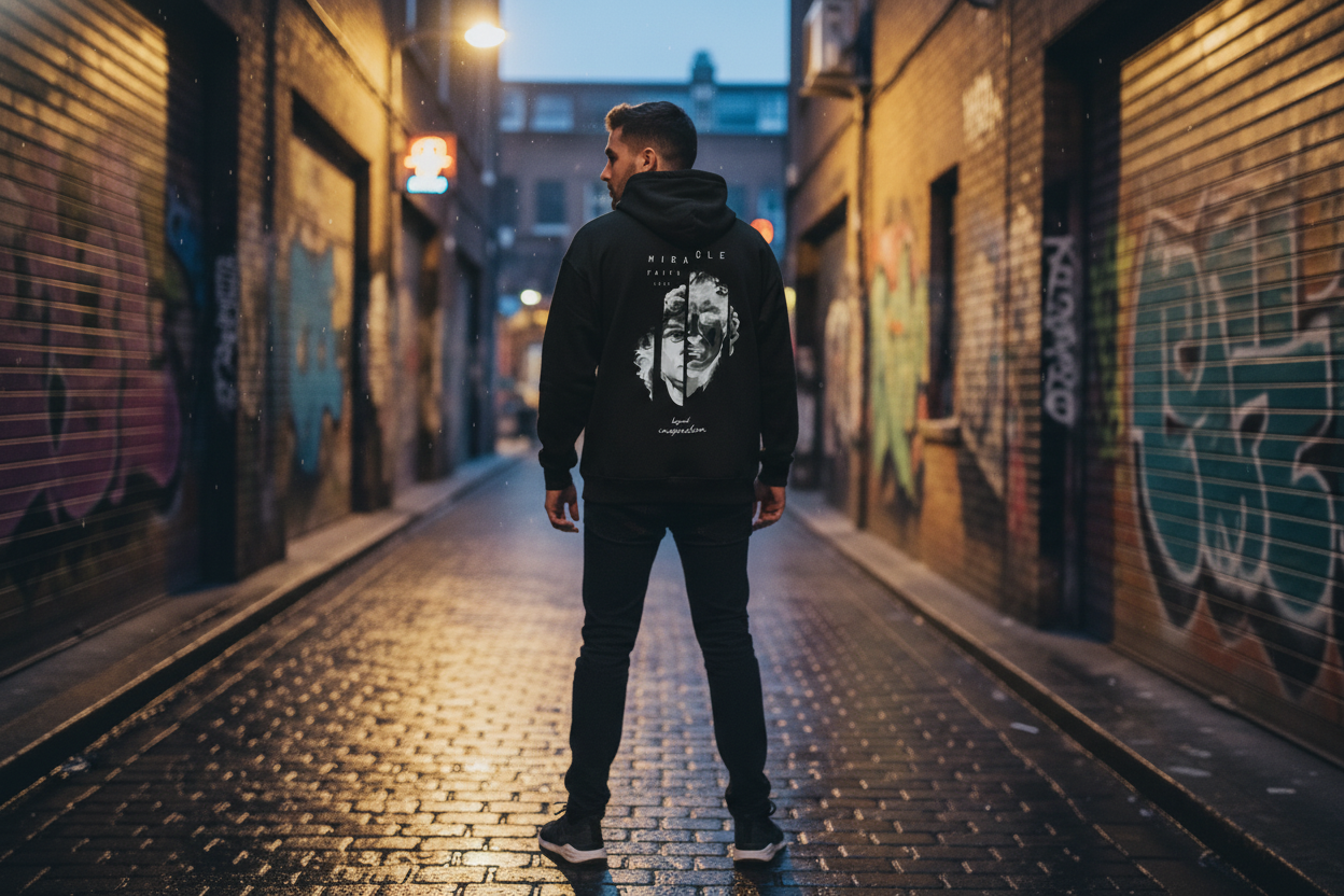 Creative Back Artwork Oversized Hoodie