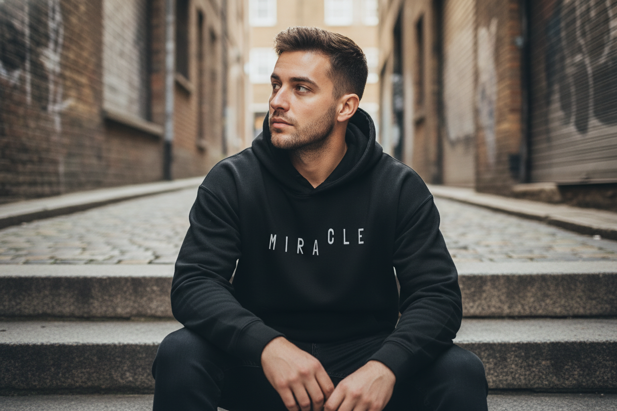 Black Hoodie with Creative Back Artwork